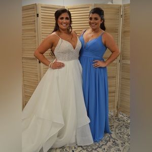 Azazie Rayna Bridesmaid Dress in Blue Jay